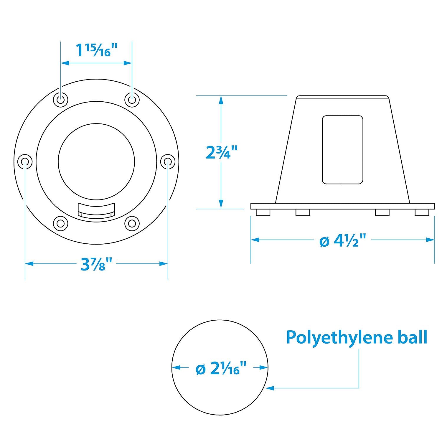 Self-Bailing Scupper, Large, Clear, Fits 1.5-3in Openings