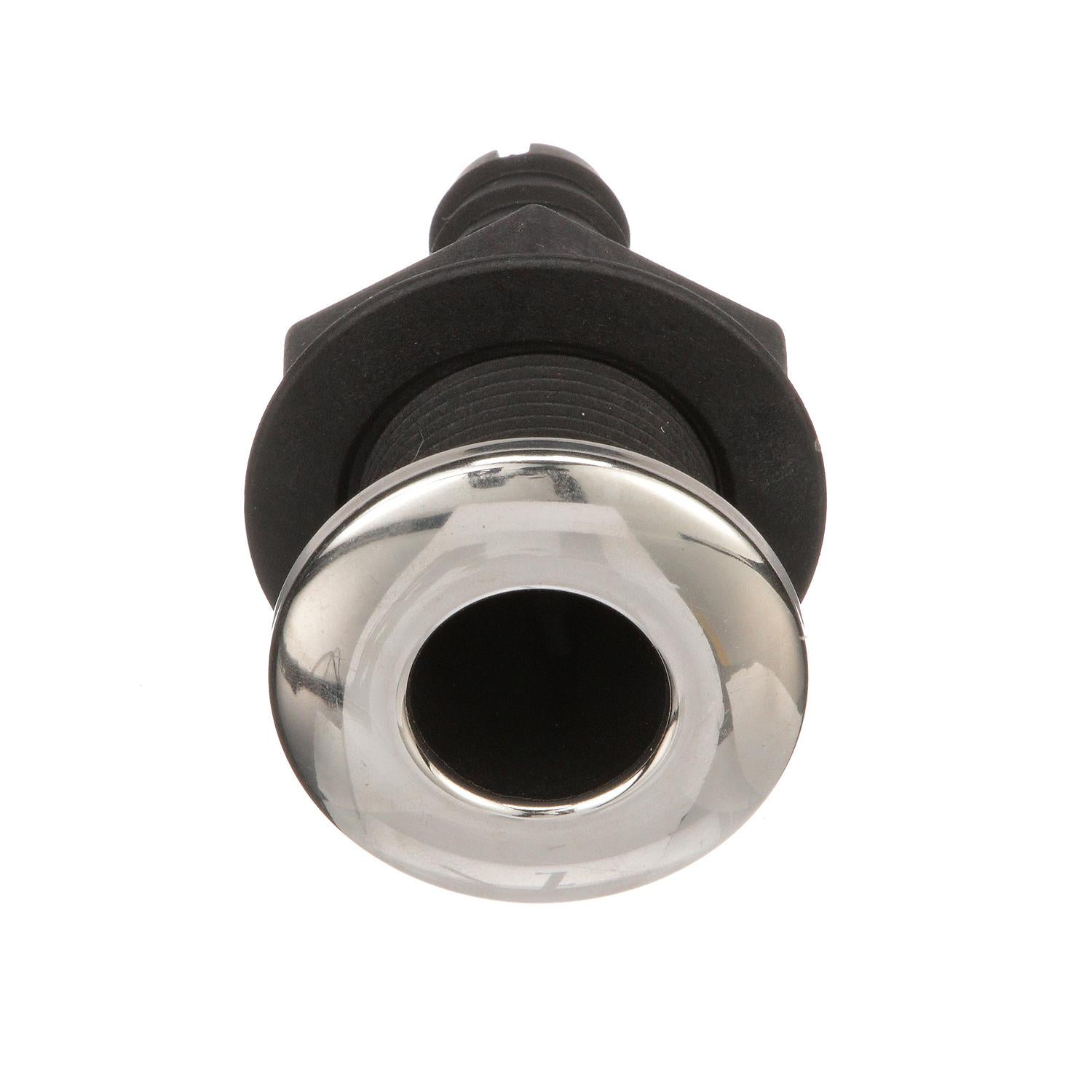 Covered Thru-Hull Fitting w/ Stainless-Steel Flange, For 3/4in Hose