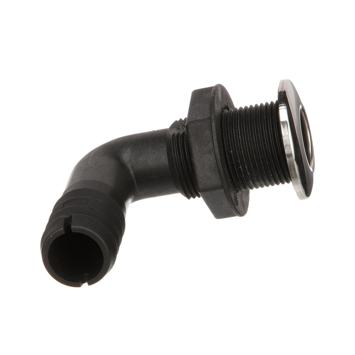 90º Thru-Hull Connector, Fits 1-1/8 In. ID Hose, 1-3/8 In. Max Hull