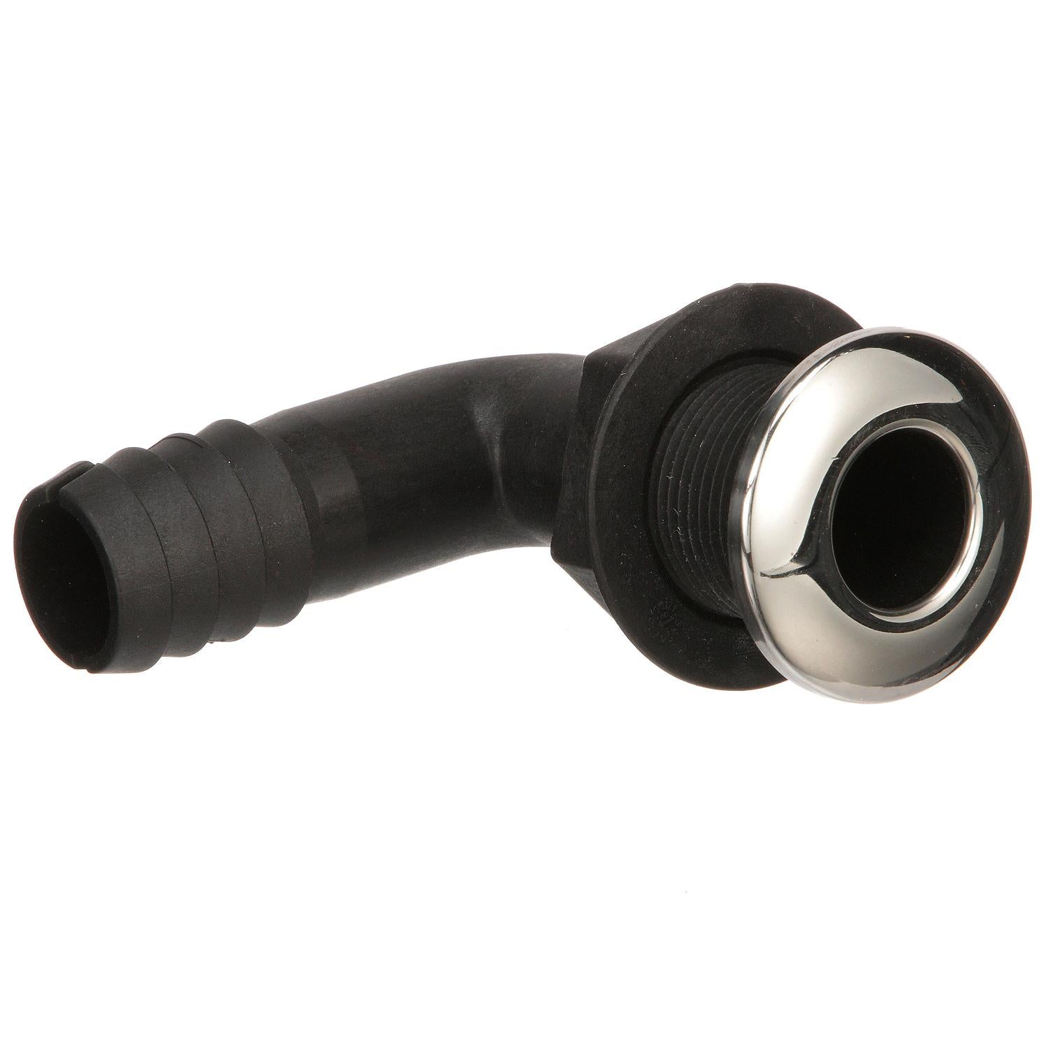 90º Thru-Hull Connector, Fits 1-1/8 In. ID Hose, 1-3/8 In. Max Hull