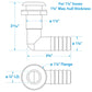 90º Thru-Hull Connector, Fits 1-1/8 In. ID Hose, 1-3/8 In. Max Hull