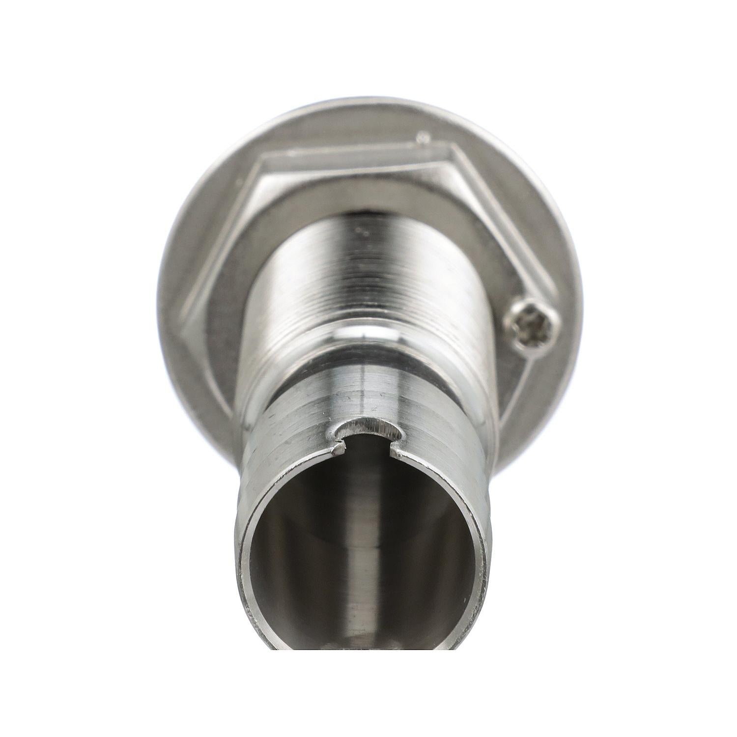 Mega-Flow SS Dripless Thru Hull Fitting, Fits 3/4in Hose, 1-1/2in Max Hull