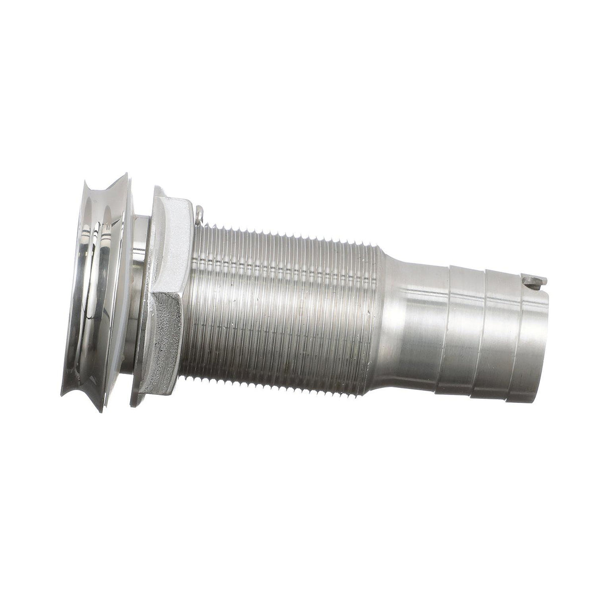 Mega-Flow SS Dripless Thru Hull Fitting, Fits 1in Hose, 1-1/2in Max Hull
