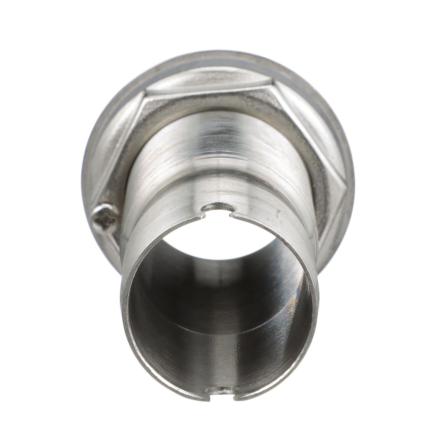 Mega-Flow SS Dripless Thru Hull Fitting, Fits 1-1/8in Hose, 1-1/2in Max. Hull