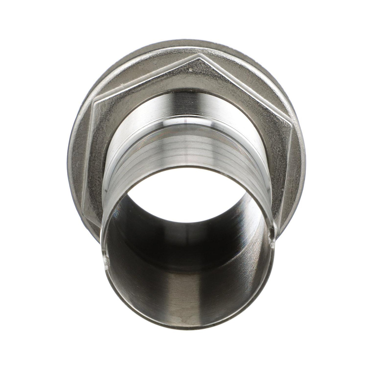 Mega-Flow SS Dripless Thru Hull Fitting, Fits 1-1/2in Hose, 1-1/2in Max. Hull
