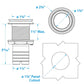 Mega-Flow SS Dripless Thru Hull Fitting, Fits 1-1/2in Hose, 1-1/2in Max. Hull