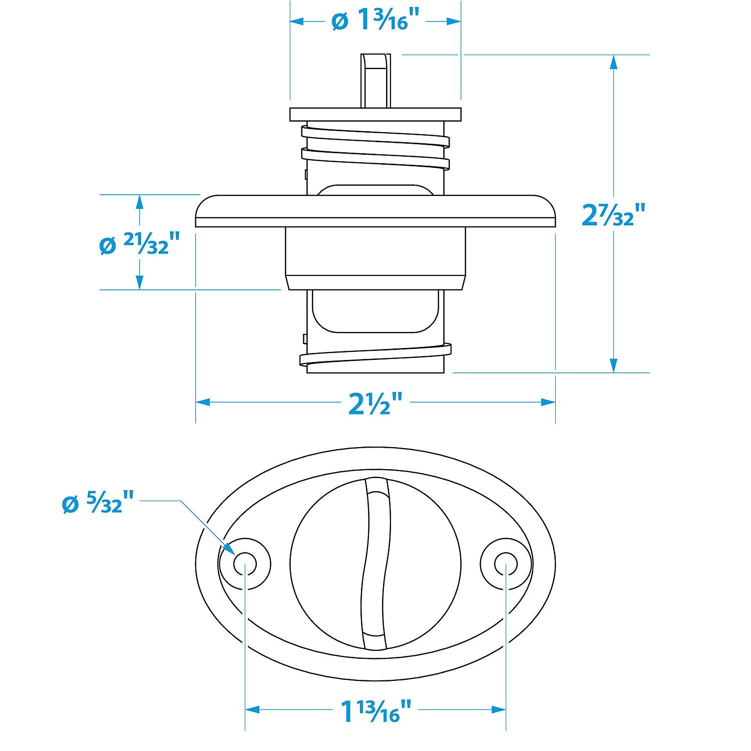 Stainless Steel Garboard Drain & Plug