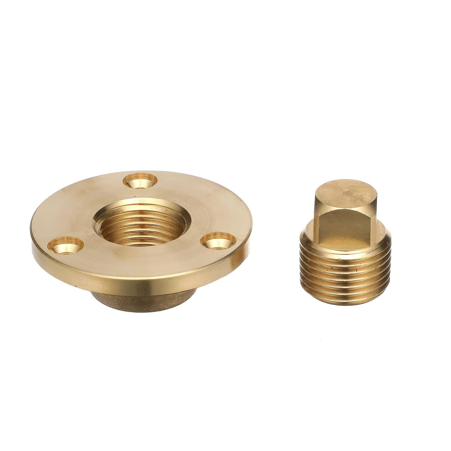 Cast Bronze Marine Boat 2 In. Garboard Drain w/ Brass Plug