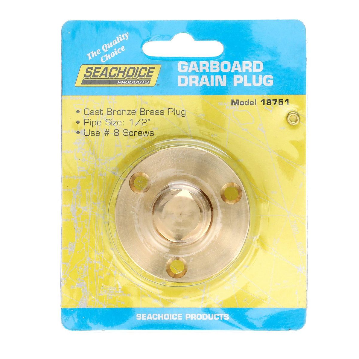Cast Bronze Marine Boat 2 In. Garboard Drain w/ Brass Plug