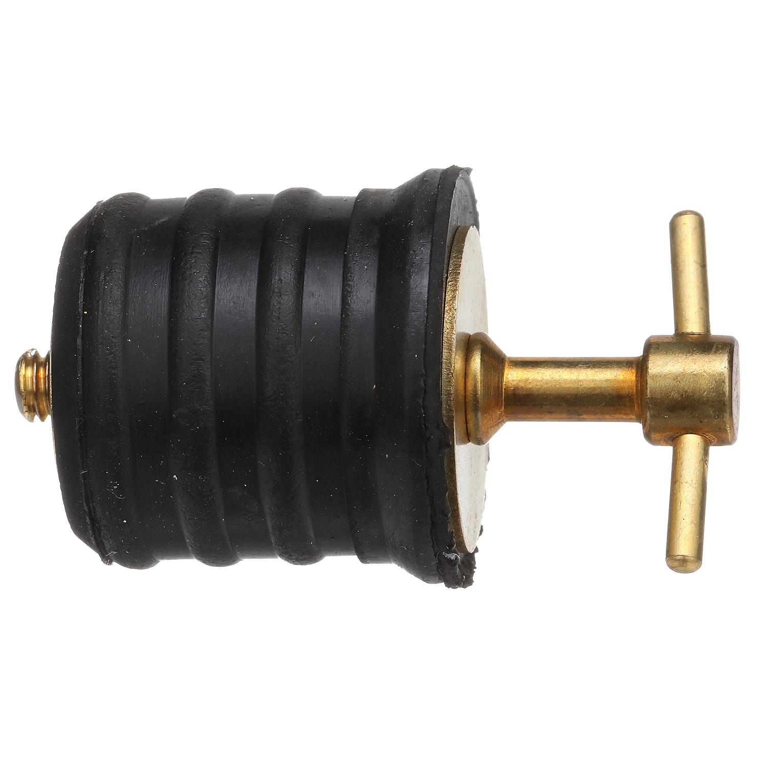 Twist-Turn 1.25 In. Marine Boat Brass Drain Plug w/ Neoprene Seal