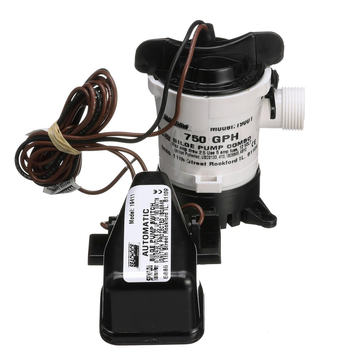 Automatic Bilge Pump w/ Float Switch, 750 GPH, 3/4 In. Hose Size