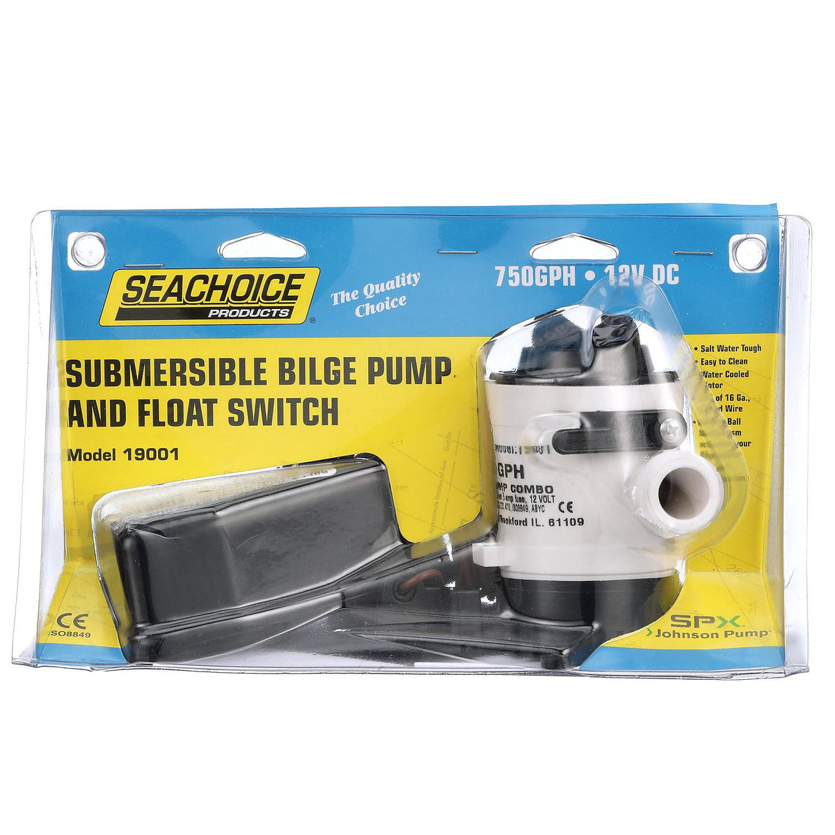 Automatic Bilge Pump w/ Float Switch, 750 GPH, 3/4 In. Hose Size