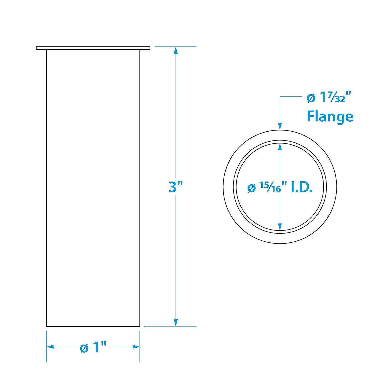 3in Brass Drain Tube, 1in Diameter
