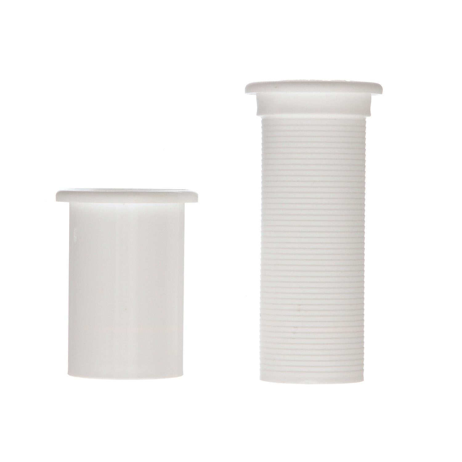 Adjustable Splashwell Drain Tube, Fits 1-1/4in Opening, White Plastic