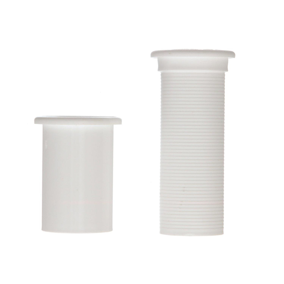 Adjustable Splashwell Drain Tube, Fits 1-1/4in Opening, White Plastic