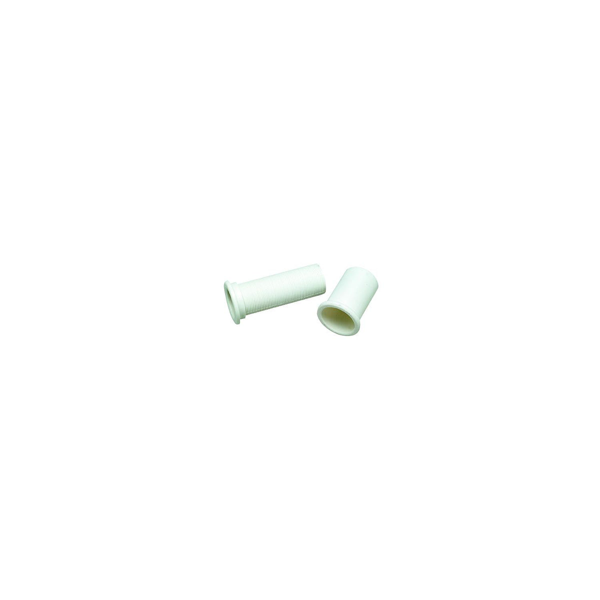 Adjustable Splashwell Drain Tube, Fits 1-1/4in Opening, White Plastic