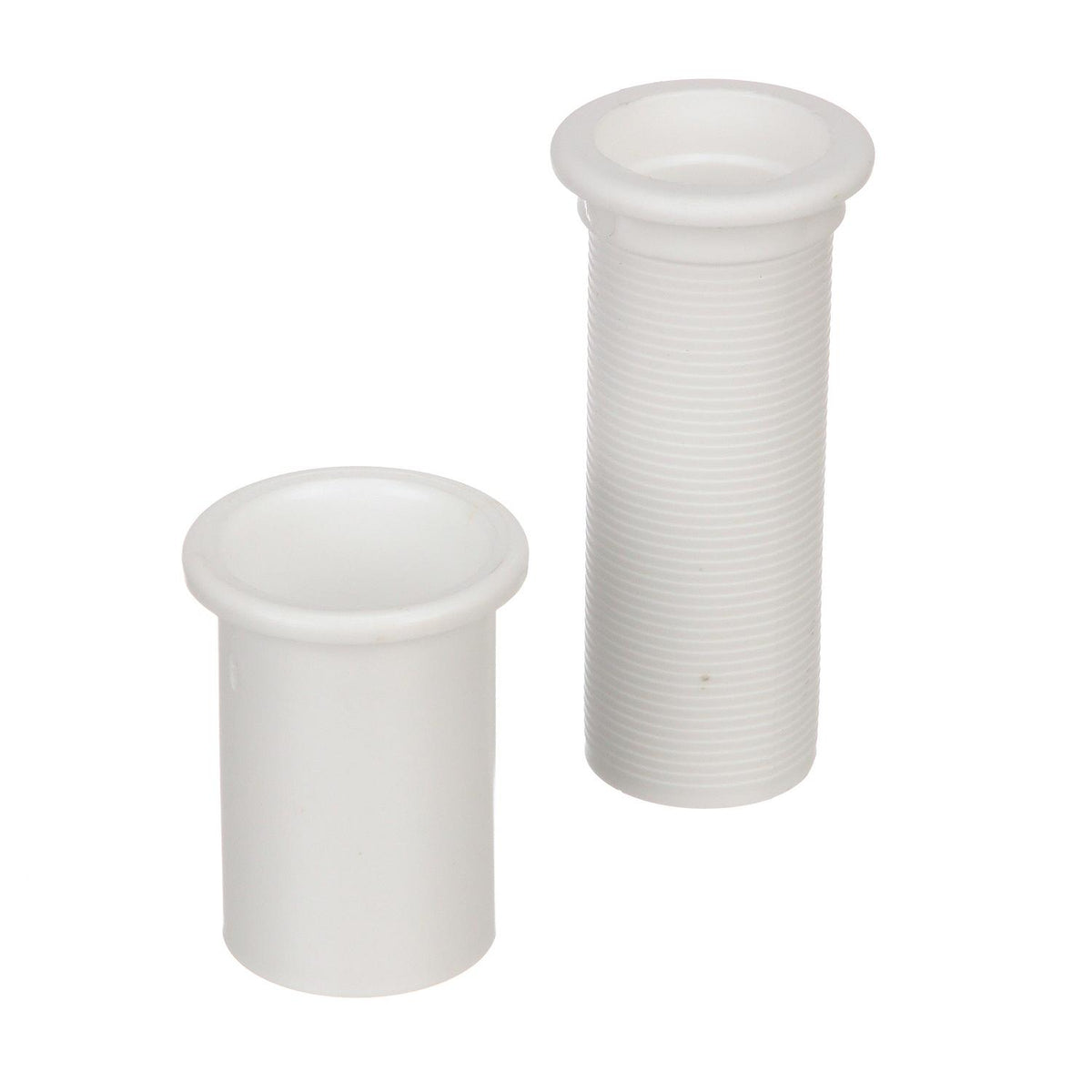 Adjustable Splashwell Drain Tube, Fits 1-1/4in Opening, White Plastic