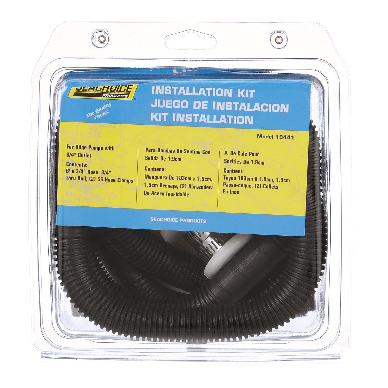 Bilge Pump Installation Kit For 3/4in Outlets