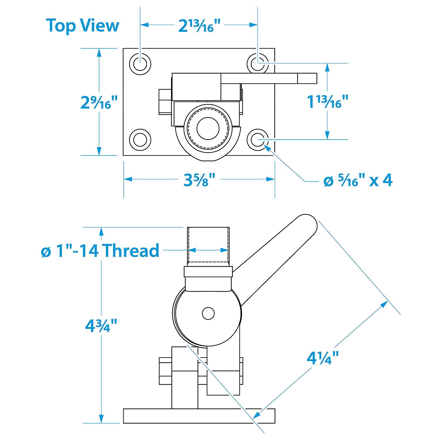 4-Way Nylon Antenna Ratchet Mounting Kit, White Finish