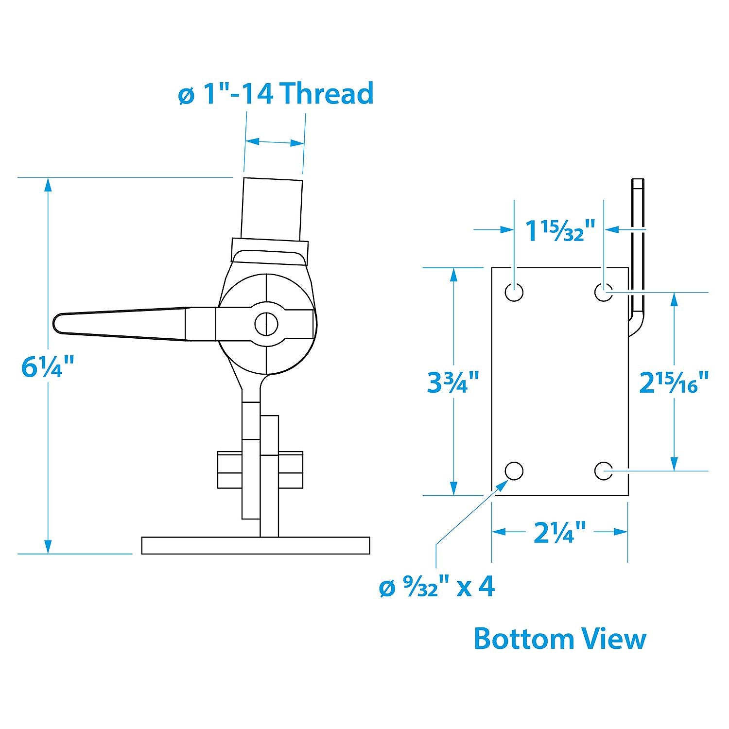 Antenna Ratchet Mount Stainless Steel