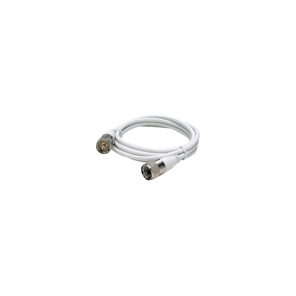 20ft  RG58U White Coaxial Antenna Cable Assembly, w/ PL259 Fittings on Ends