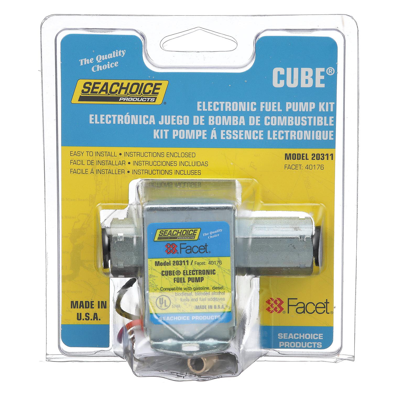 Cube Electronic Fuel Pump, 3.5-5 PSI, 12 Volt Systems
