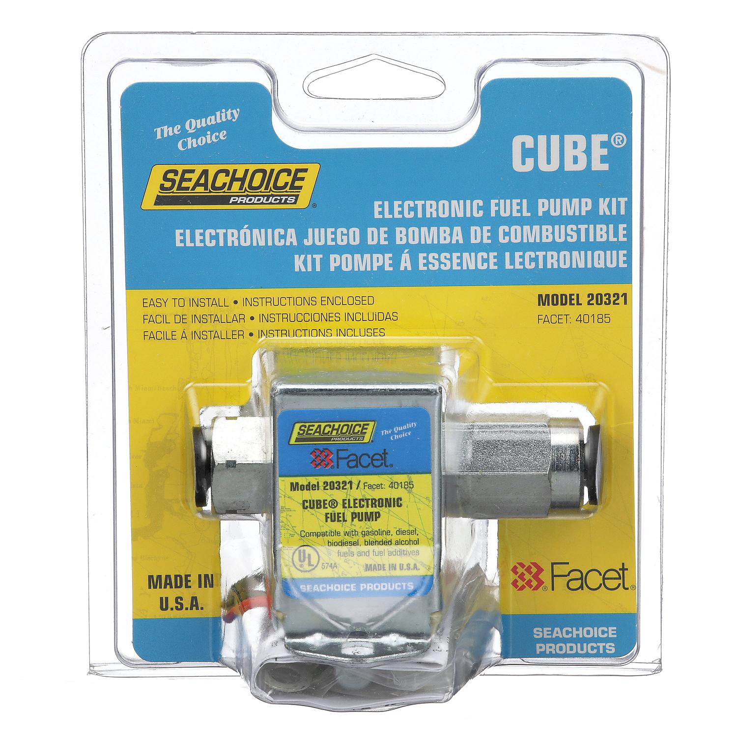 Cube Electronic Fuel Pump, 9-11.5 PSI, 12 Volt Systems