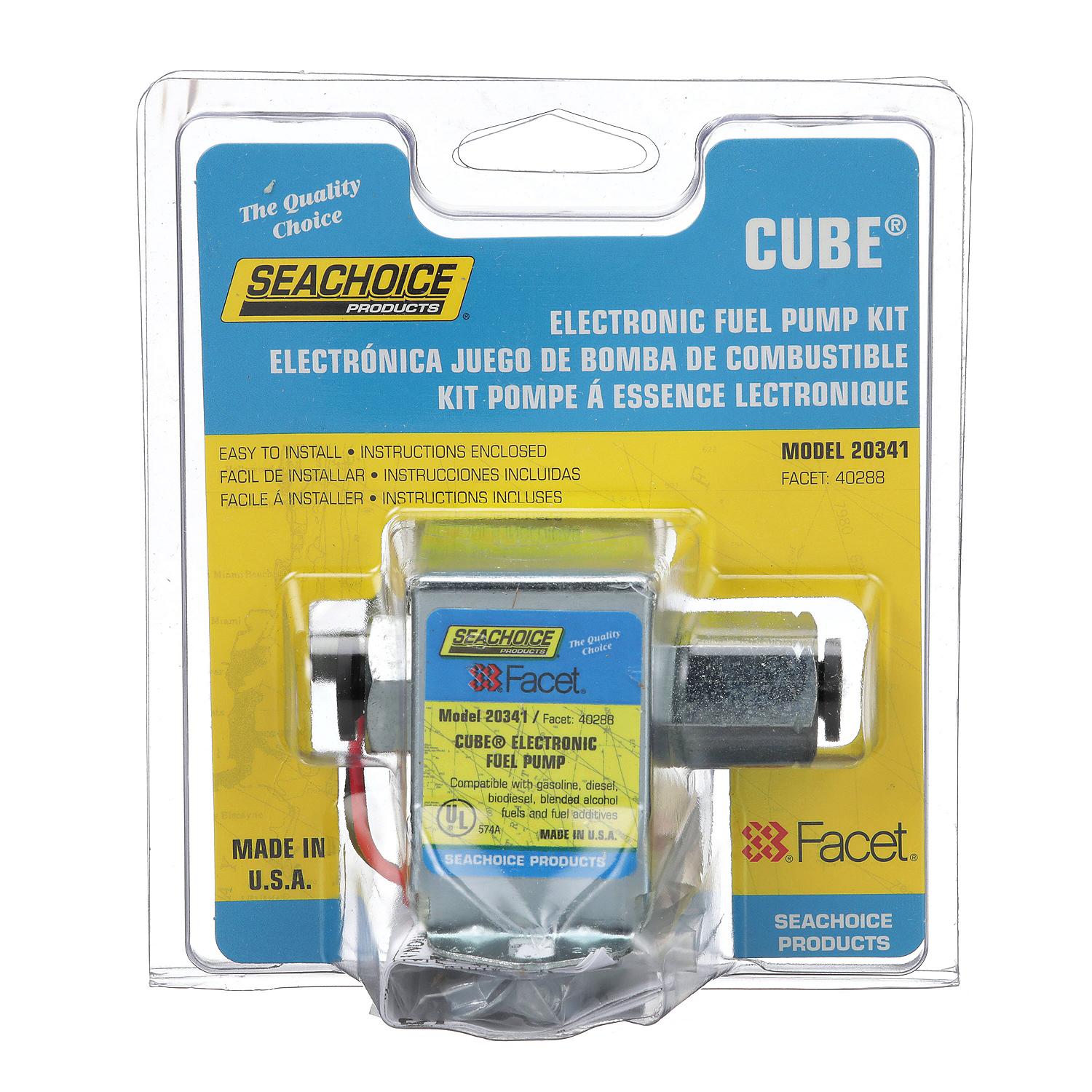 Cube Electronic Fuel Pump, 3-4.5 PSI, 12 Volt Systems