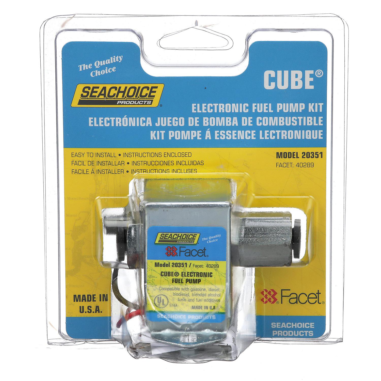 Cube Electronic Fuel Pump Kit, 4-7 PSI, 30 gph, 12 Volt Systems