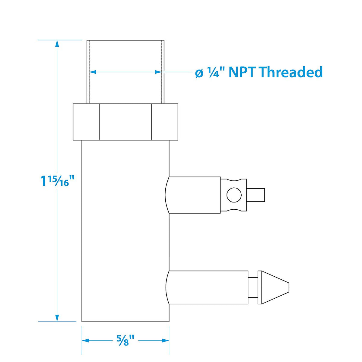 Fuel Connector Tank for Evinrude/Johnson, Male, 1/4 in. NPT