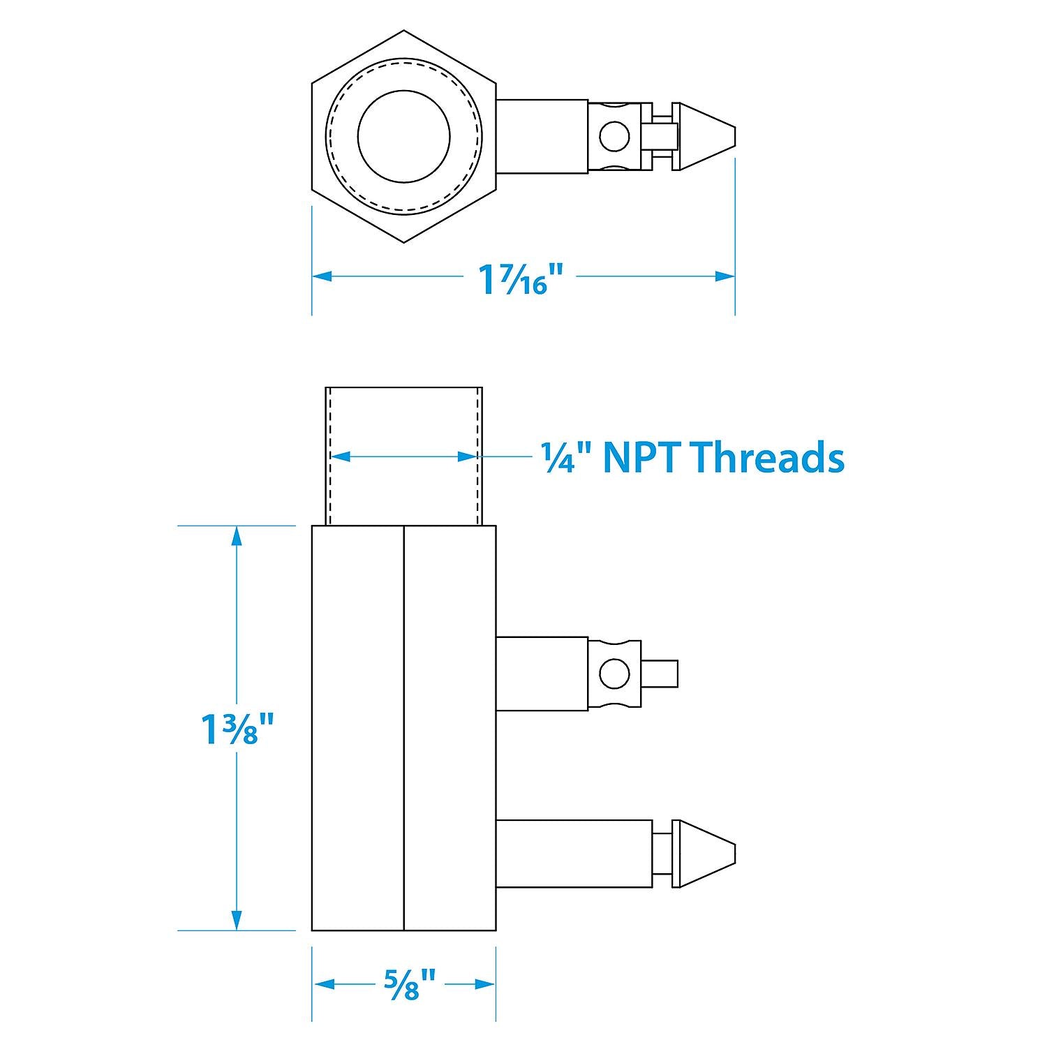 Deluxe Fuel Connector for OMC (Evinrude/Johnson), Male, 1/4in. NPT