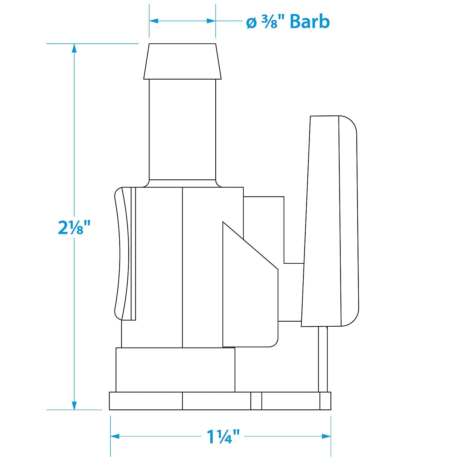 Fuel Connector For Mercury, Acetal - Female Hose Fitting 3/8in Barb