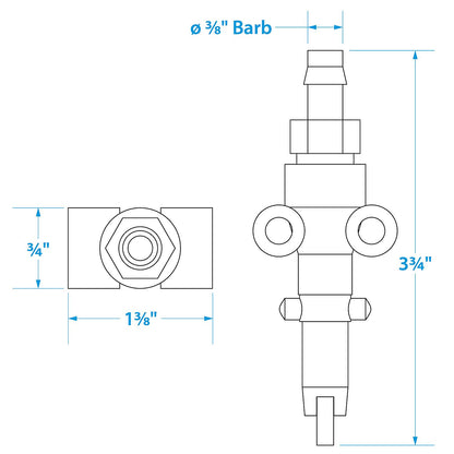 Fuel Connector for Tank & Engine, Fits: Mercury, 3/8in
