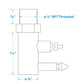 Fuel Connector Tank Fitting for Yamaha/ Mercury, Male, 1/4 In. NPT
