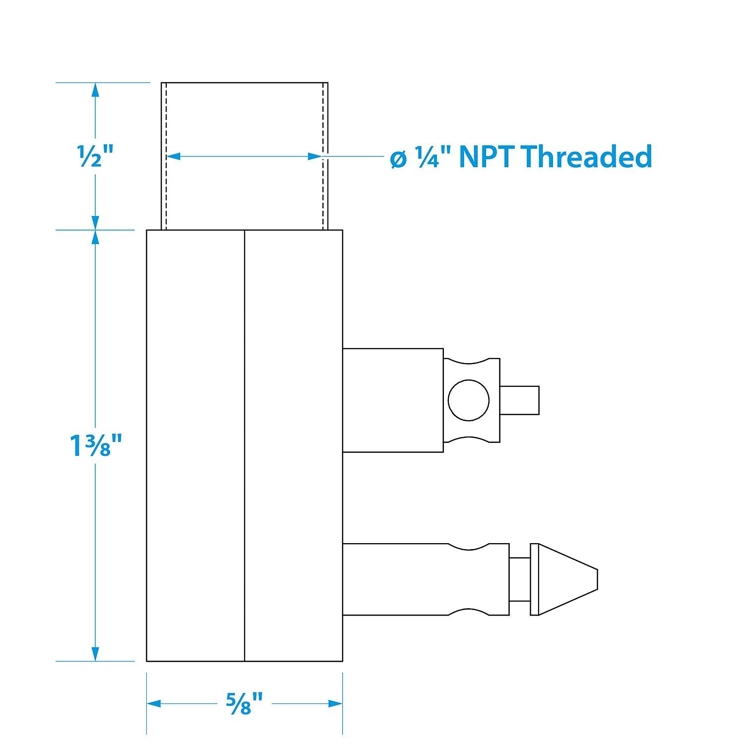 Deluxe Fuel Connector Tank Fitting for Yamaha/ Mercury, Male, 1/4in NPT