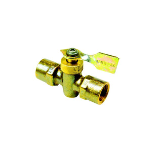 Brass Two Way Fuel Line Valve, 3/8in x 3/8in