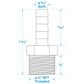 Brass Male Hose Barb, 5/16in x 3/8in NP