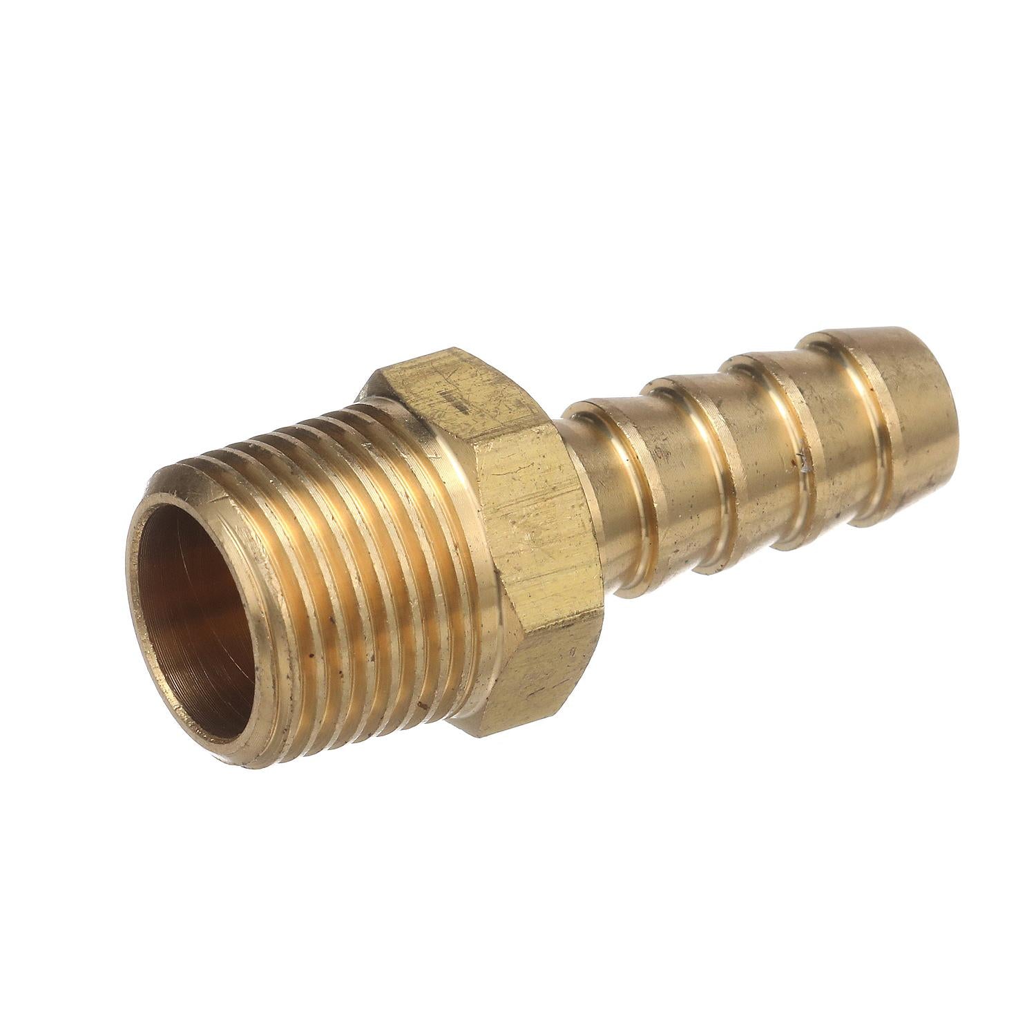 Brass Male Hose Barb, 1/3/8in x 3/8in NPT
