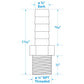 Brass Male Hose Barb, 3/8in x 1/4in   NPT