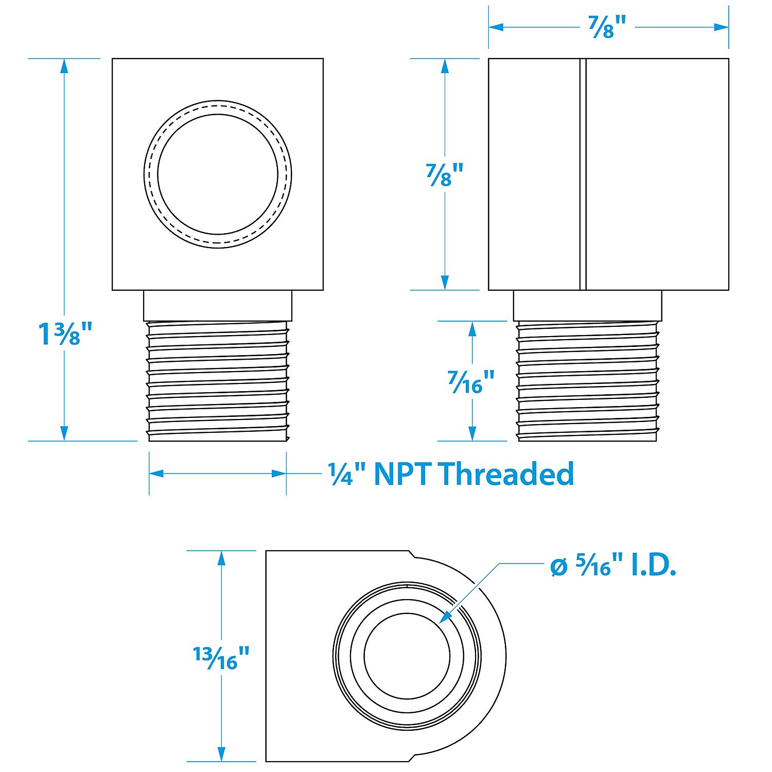 Brass Tank Vent Elbow, 1/4in x 90º