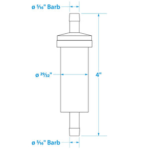 in-Line Fuel Filter, 5/16 in., Plastic, Outboard, 20 Micron