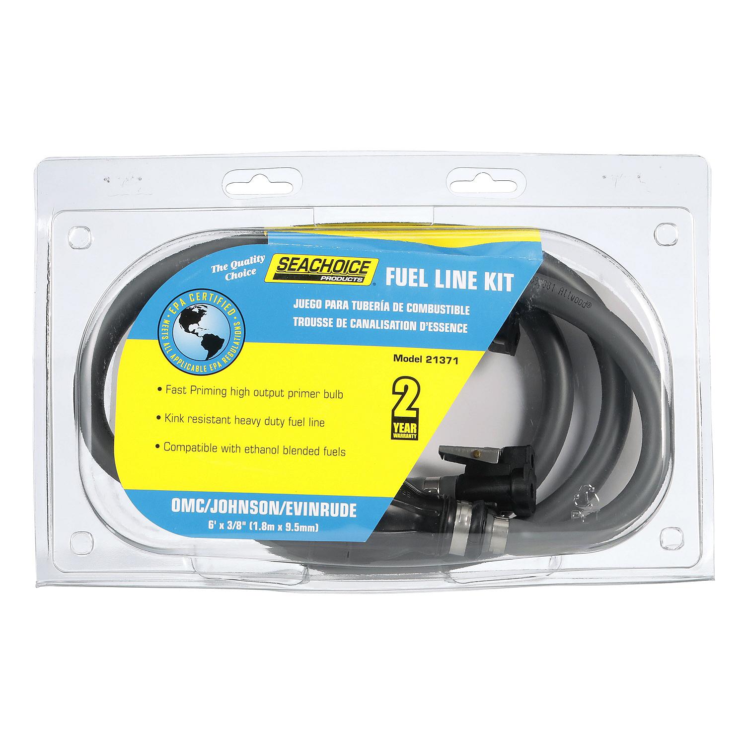 Fuel Line Assemblies - Outboard Engines OMC/Johnson/Evinrude, 3/8in x 6ft