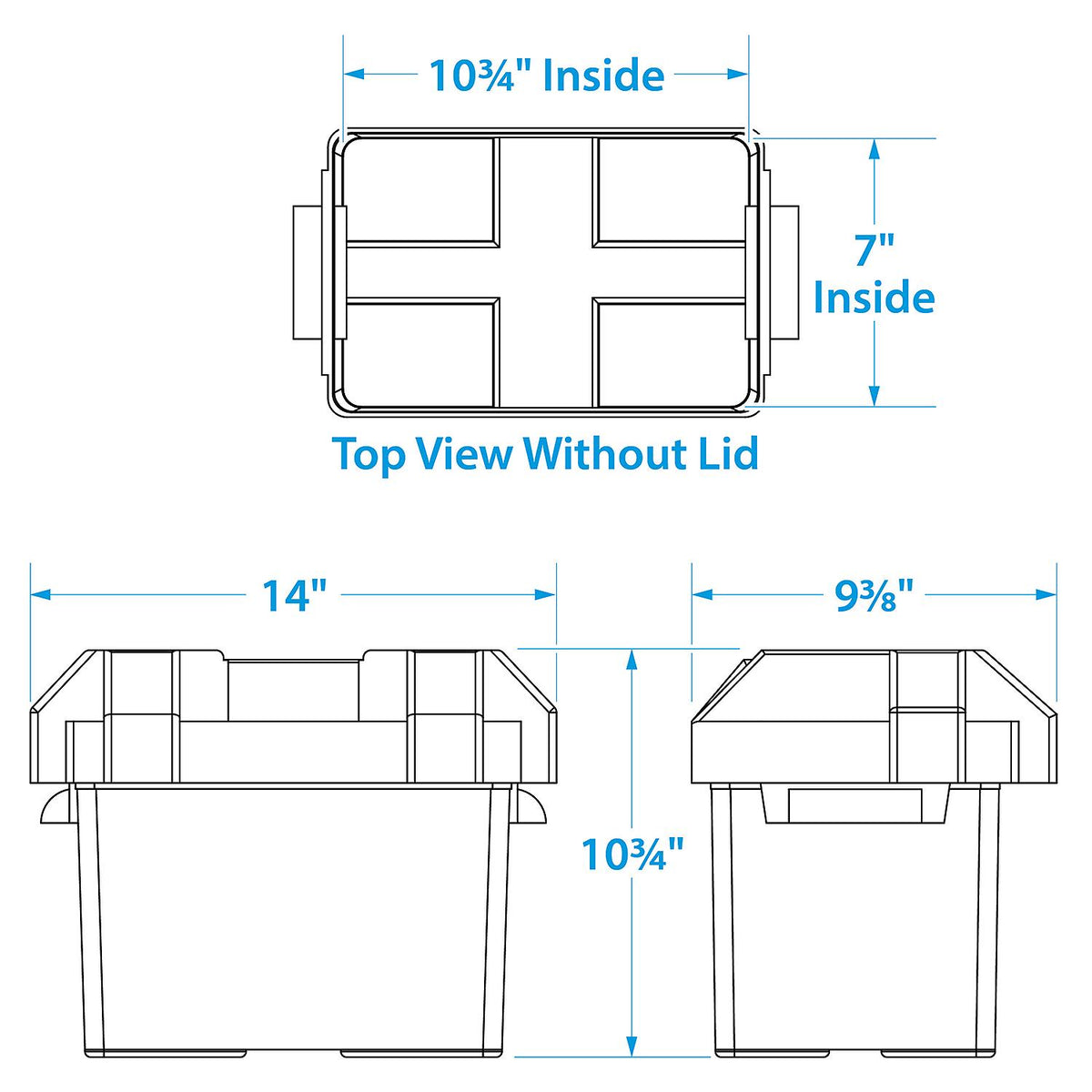 Group 24 Series Standard Battery Box w/ Strap & Mounting Kit