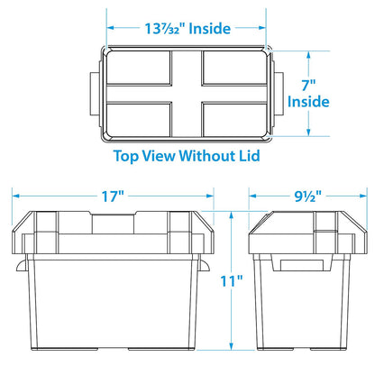 Group 27 Series Standard Battery Box w/ Strap & Mounting Kit