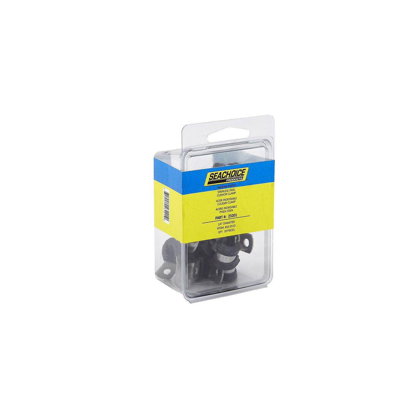 Stainless Steel Cushion Clamp, 1/4in, 10/PK