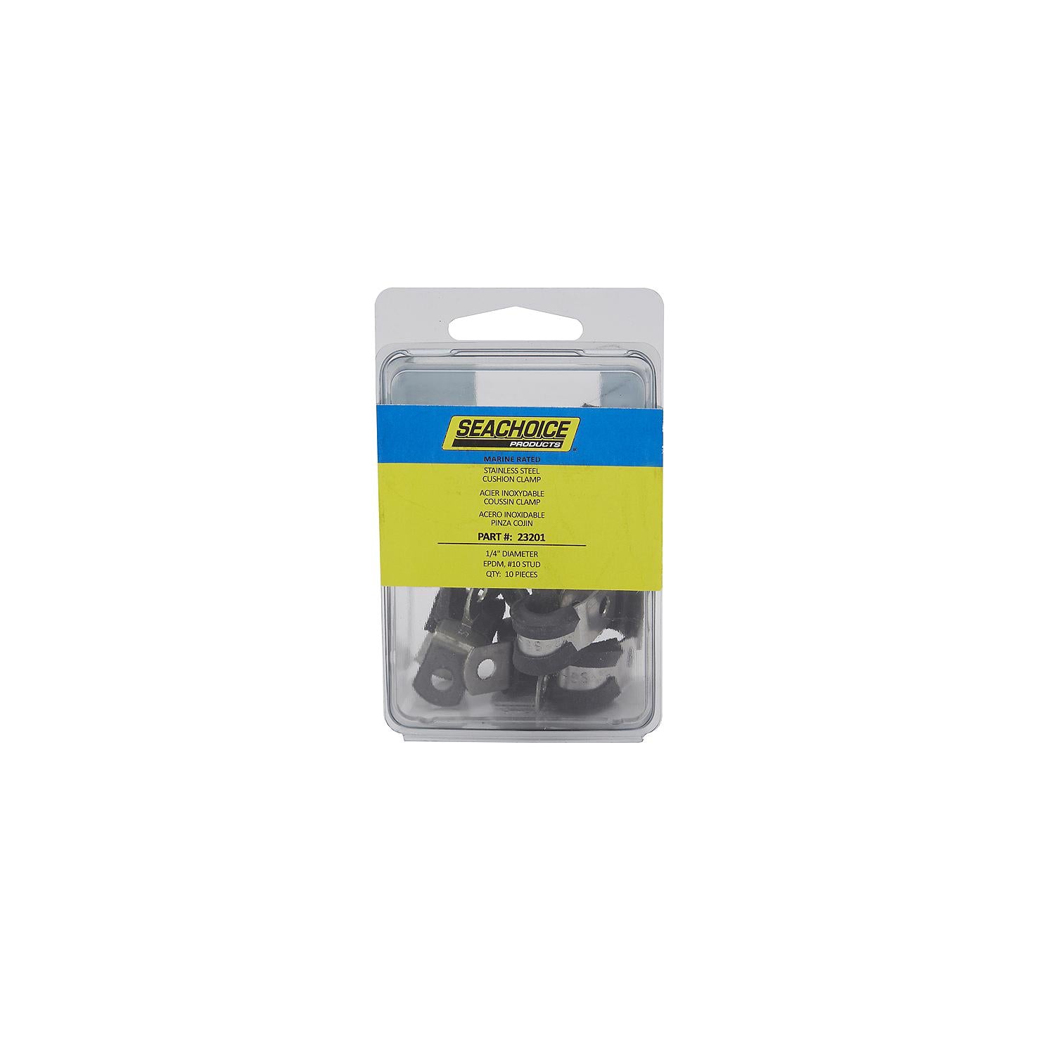 Stainless Steel Cushion Clamp, 1/4in, 10/PK