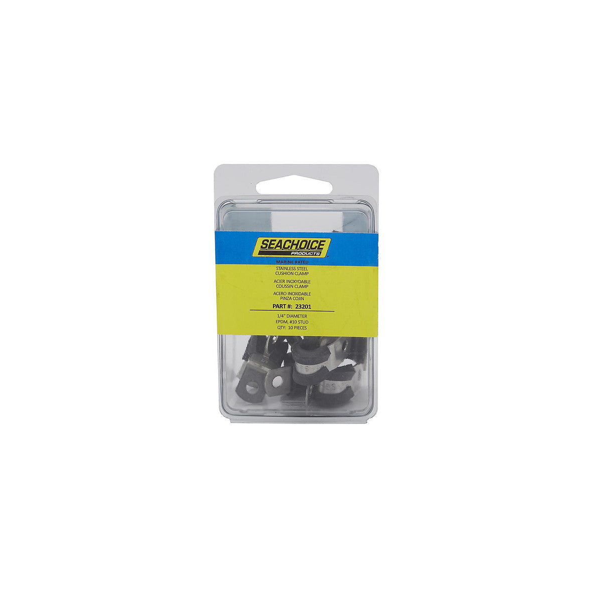 Stainless Steel Cushion Clamp, 1/4in, 10/PK