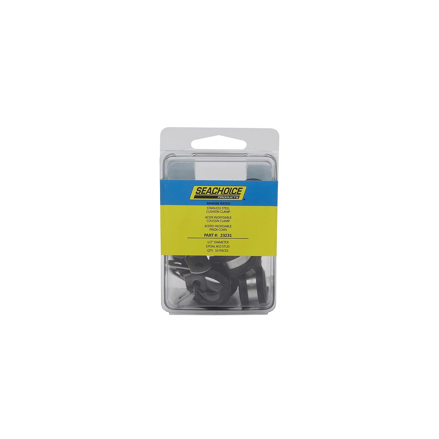Stainless Steel Cushion Clamp, 1/2in, 10/PK