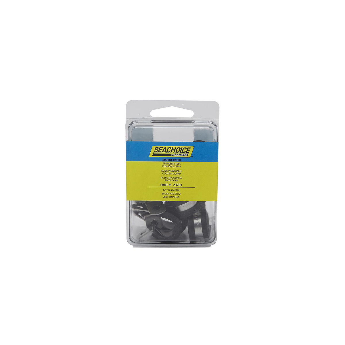 Stainless Steel Cushion Clamp, 1/2in, 10/PK