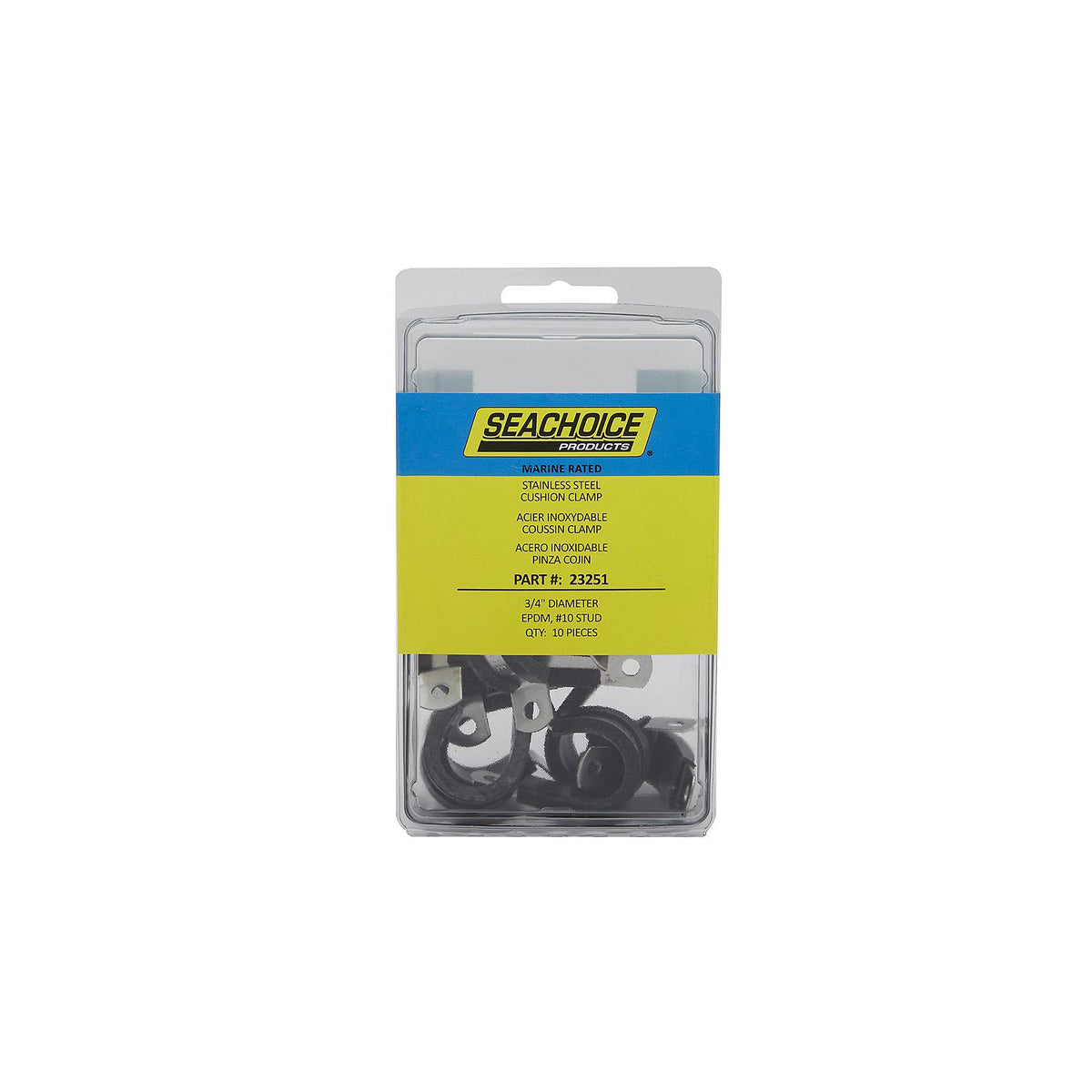 Stainless Steel Cushion Clamp, 3/4in, 10/PK